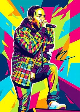 Kendrick Lamar Pop Art Portrait