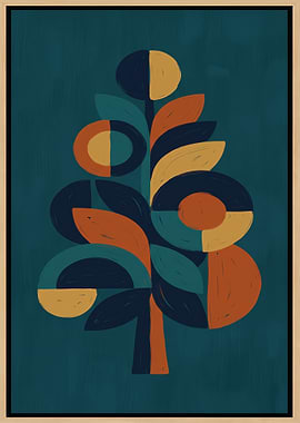 Abstract Geometric Tree Wall Art