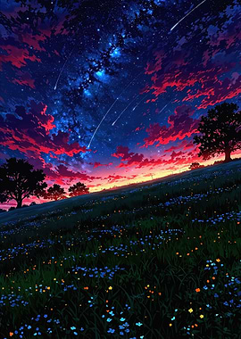 Starlit Meadow at Twilight