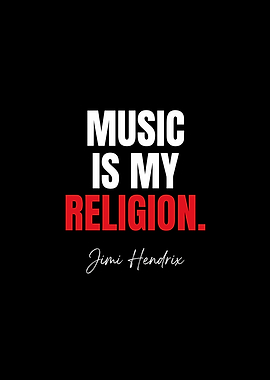 Jimi Hendrix Music Quote Poster