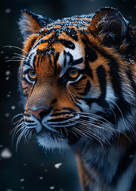Majestic Tiger in Winter Snow