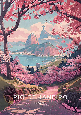 Rio de Janeiro Cherry Blossom Landscape