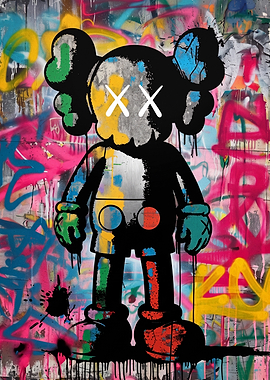 KAWS Companion Graffiti Street Art
