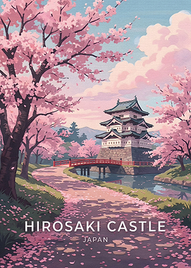 Hirosaki Castle Cherry Blossom Poster
