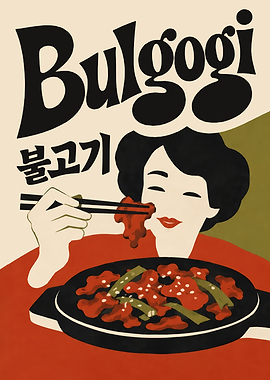 Vintage Style Bulgogi Food Poster