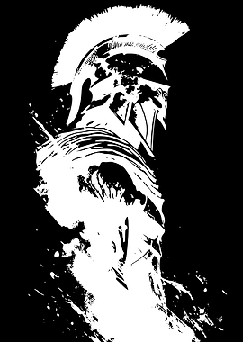 Spartan Warrior Silhouette Graphic