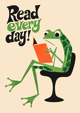 Read Every Day Frog Poster