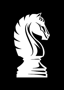 Minimalist Chess Knight Silhouette