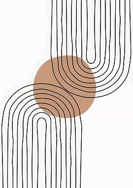 Minimalist Abstract Line Art Arch