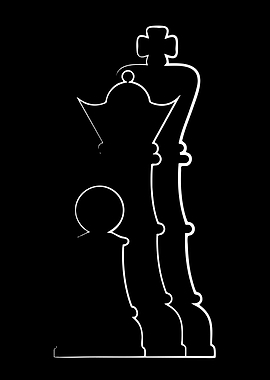 Minimalist Chess Piece Outlines