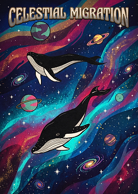 Celestial Migration Space Whale Art