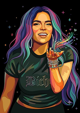 Karol G Bichota Pop Art Portrait
