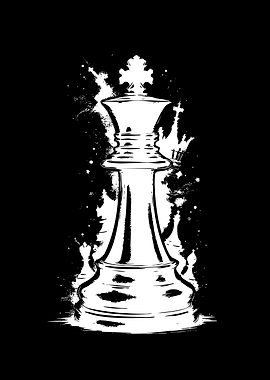 Abstract Chess King Silhouette