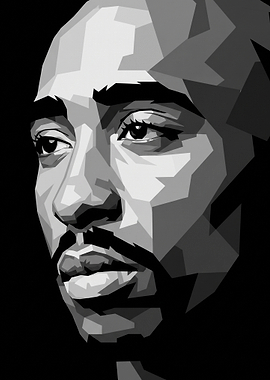 Tupac Shakur Geometric Portrait