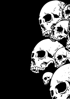 Stack of Stylized Human Skulls