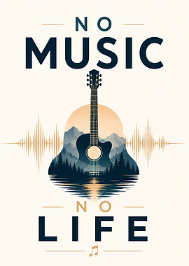 No Music No Life Guitar Poster