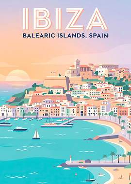Ibiza Spain Travel Poster