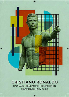 Cristiano Ronaldo Bauhaus Style Art Poster