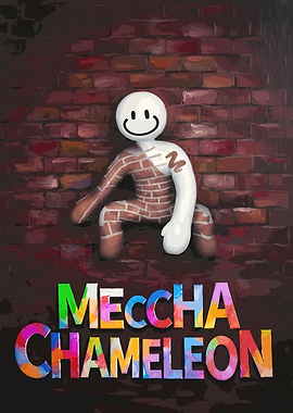 Meccha Chameleon Brick Wall Character Art
