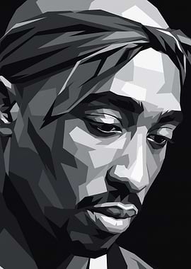 Tupac Shakur Geometric Portrait