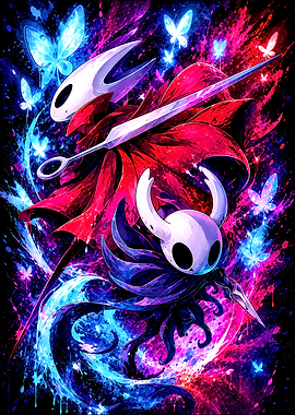 Hollow Knight and Hornet Dynamic Illustration