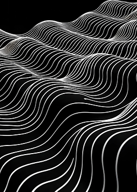 Abstract Black and White Wave Pattern