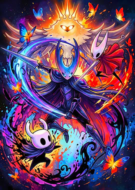Hollow Knight Battle Illustration