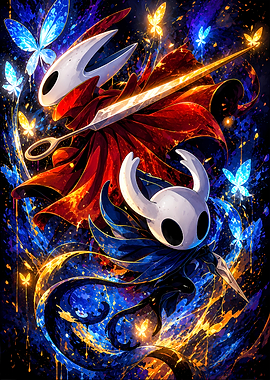 Hollow Knight and Hornet Dynamic Illustration