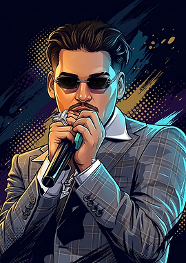 Yeat sings in front of a microphone.