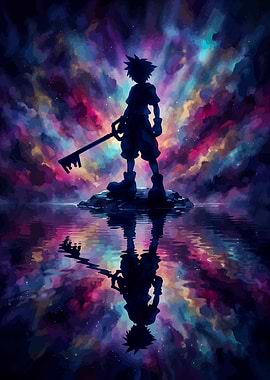 Sora Kingdom Hearts Silhouette Reflection