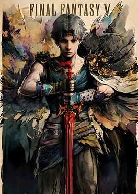 Final Fantasy V Bartz Klauser Illustration