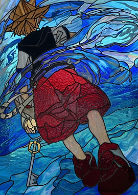 Kingdom Hearts Sora Stained Glass Art