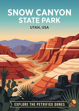 Snow Canyon State Park Travel Poster