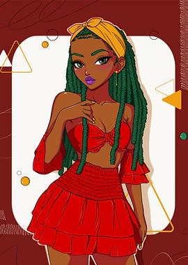 Green Braids, Red Ruffles