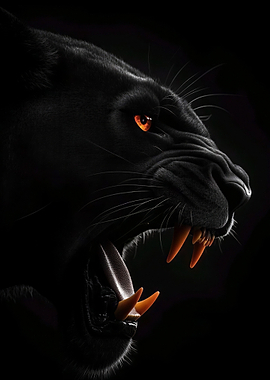 Fierce Black Panther Portrait