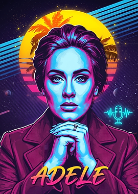 Adele Synthwave Style Portrait