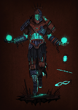 Glowing Armored Fantasy Knight Concept