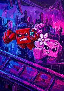 Super Meat Boy Oil Painting