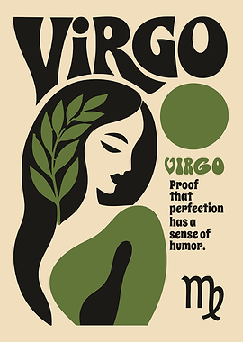 Virgo Zodiac Sign Minimalist Poster