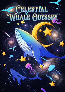Celestial Whale Odyssey Space Art