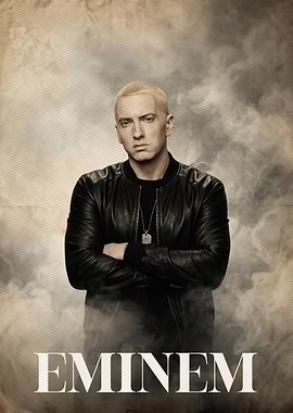 Eminem Portrait with Smoke Background