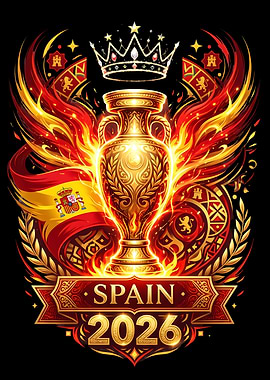 Spain 2026 Soccer Championship Trophy Emblem