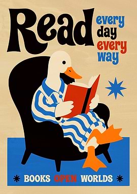 Read Every Day Duck Poster
