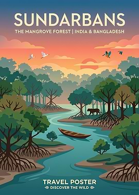 Sundarbans Mangrove Forest Travel Poster
