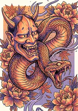 Hannya and the Coiling Serpent