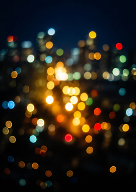 Abstract City Night Bokeh Lights