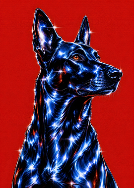 Sparkling Blue Doberman Portrait