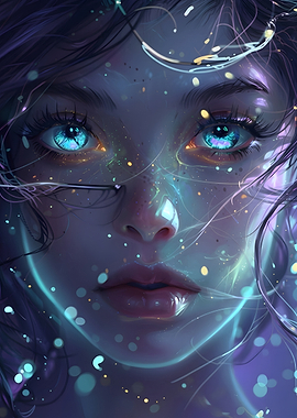 Ethereal Cosmic Portrait of a Woman