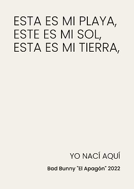 Bad Bunny El Apagón Lyric Poster