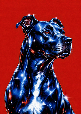 Shimmering Blue Pitbull Portrait